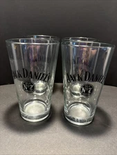 Set Of 4 Jack Daniels Whiskey Old No 7 Pint Cocktail Drinking Mixing Glasses