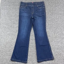 Spanx Jeans Womens 1X Tall Blue Bootcut Flare Shaping Pull On Stretch Plus Size
