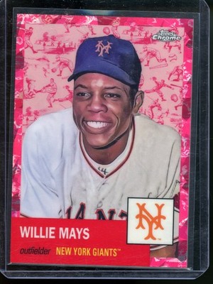 2022 Platinum Anniversary Willie Mays  Toile Cream/Fuchsia Atomic #/100 Giants