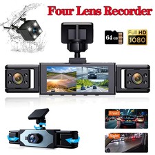 Car Dash Cam 1080P 4Lens Car DVR Recorder Front And Rear Camera 64GB Card US