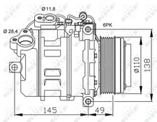 Klimaanlagen – Kompressor PAG 46 32533 NRF für BMW 3 Touring 3 1 Coupe 1 5 X1
