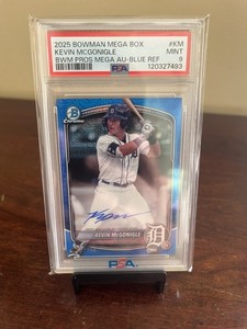 2025 Bowman Chrome Prospect Kevin McGonigle Blue Mojo Auto /150 Mega Box