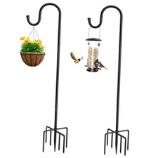 84" Shepherds Hooks for Outdoor, Heavy Duty Garden Bird Feeder 84 Inch 2 Pack