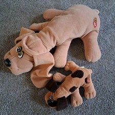 Vintage Tonka 1985 Pound Puppies 2 Brown Spots Spotted Plush Puppy Big  Small