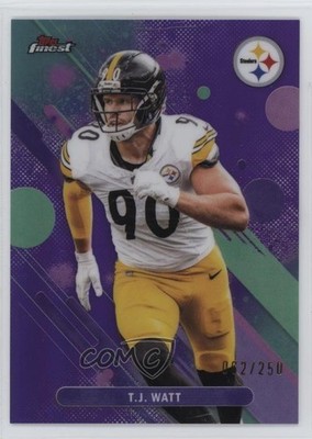 2025 Topps Finest Common Purple Refractor /250 TJ Watt #99 6q5