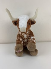 Build A Bear BAB Texas Longhorn Spotted Cow Steer Bull Stuffed Plush Animal