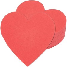 50Pcs Red Heart Paper Cut Outs 4 Inch Valentines Day Cutouts Heart Shaped Bul...
