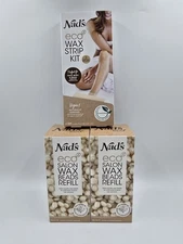 Nad's Wax Bundle-Includes 2 Eco Salon Wax Beads Refill & 1 Box Eco Wax Strip Kit