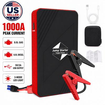 10000mAh Car Jump Starter Booster Jumper Box Power Bank Battery Charger Portable