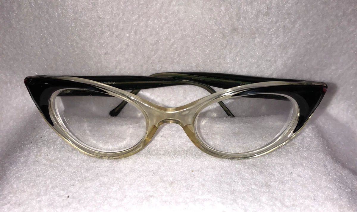 Cat Eye Black 1950s Vintage Eyeglasses for sale | eBay display picture 3