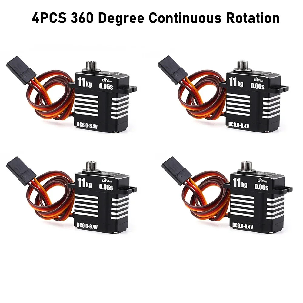11KG Coreless Digital Servo Metal Gear 8.4V 180/270/360&deg; Programmable for RC Car