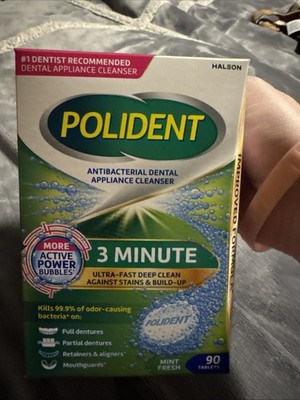 New Polident 3 Minute Denture Cleanser Tablets - 90 count