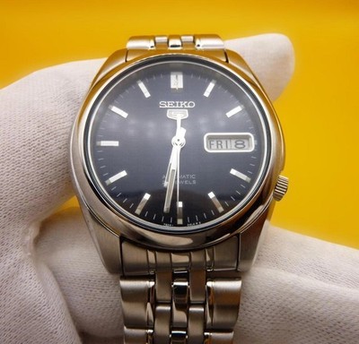 Seiko 5 Automatic 7S26-01V0 schwarzes Zifferblatt Uhr aus Japan
