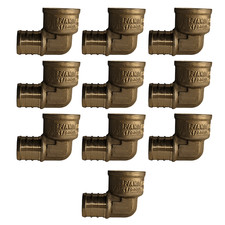 10 Pack XFITTING 3/4" PEX-B Barb x 1/2" Female NPT Threaded Elbow, Lead Free