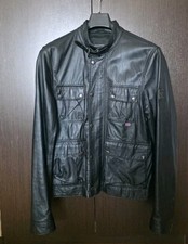 BELSTAFF Gangster Lammfell Lederjacke schwarz...