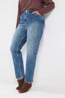 Yours Curve Women's Plus Size Mid Blue Elasticated Waist Boyfriend Jeans