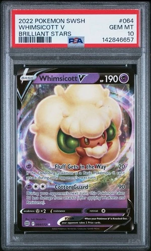 PSA 10 POKEMON #064 WHIMSICOTT V 2022 SWSH BRILLIANT STARS POP 28