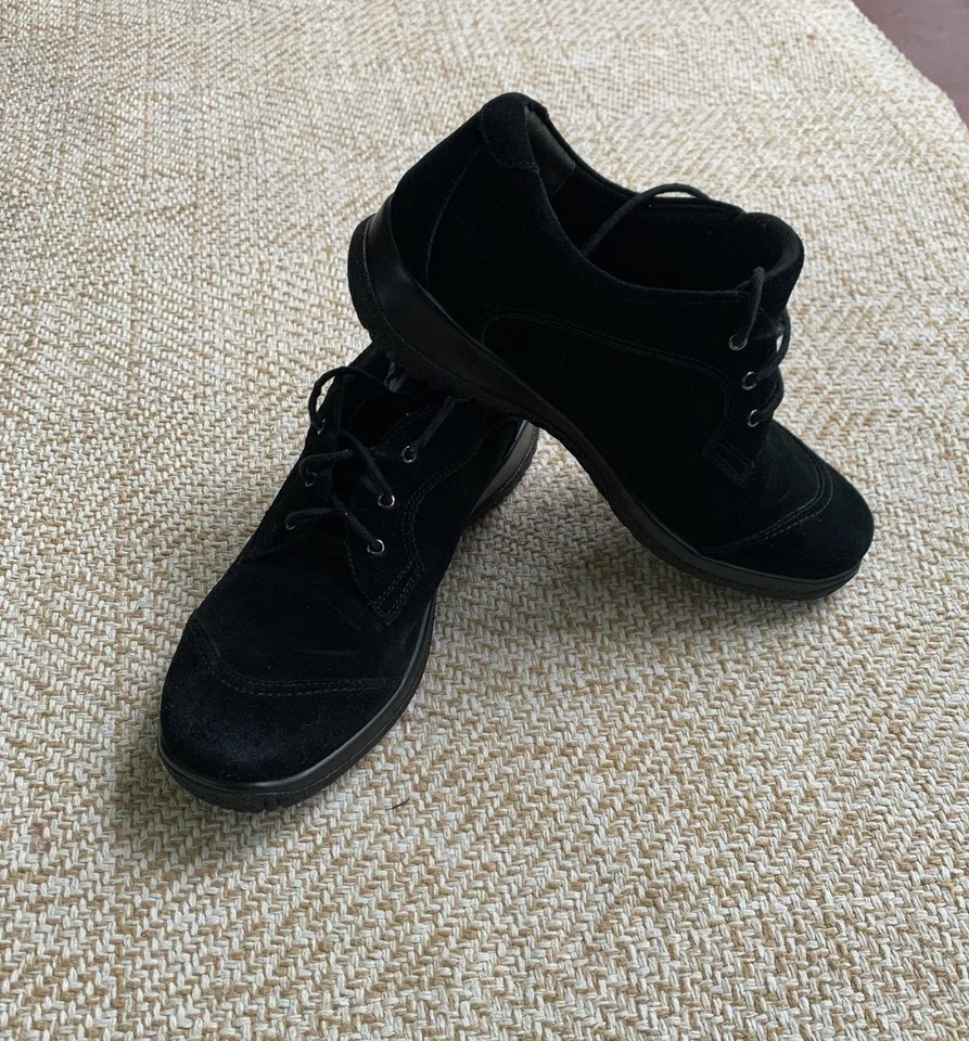 Zapatos cómodos terapéuticos DREW Hope para mujer negros gamuza Oxford con cordones 11 Foto 3 de 4