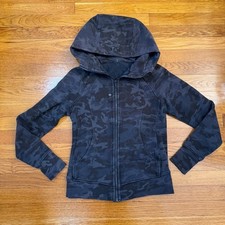 Lululemon Scuba Hoodie Light Cotton Fleece Incognito Camo Multi Grey - Size 6
