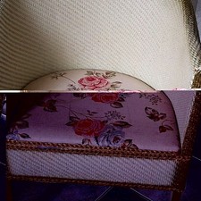 Beige Upholstered Floral Seat Cushion Chair for Adults 75cm H 53x40cm