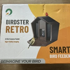 Birdster Retro - Smart Bird Feeder + Cam, Solar Powered, AI Bird Identification