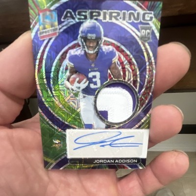 Panini 2023 Spectra Jordan Addison Vikings Aspiring Patch Auto #APA-JAD RC /10