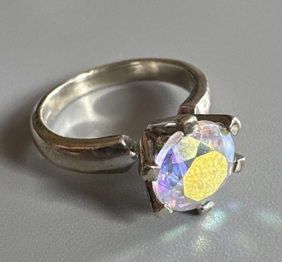 Edelsteine TV 9kt Weißgold 375 Mondschein Topas Edelstein Ring Größe J 1/2 gepunzt