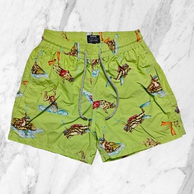 VILEBREQUIN Herren Anzug Frösche seltenes Design grün Boxershorts Meer Taschen elastisch Gr. M