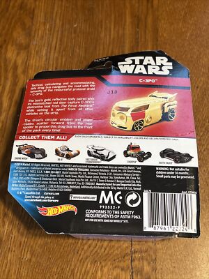 Hot Wheels C-3PO Character Car NEW 1:64 Scale Disney STAR WARS