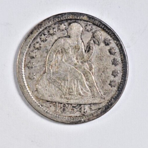 1854 SEATED LIBERTY DIME ~ NICE VF/XF!