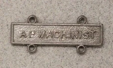 Army Air Force AP MACHINIST bar for Tech. Qualification Badge, potmetal