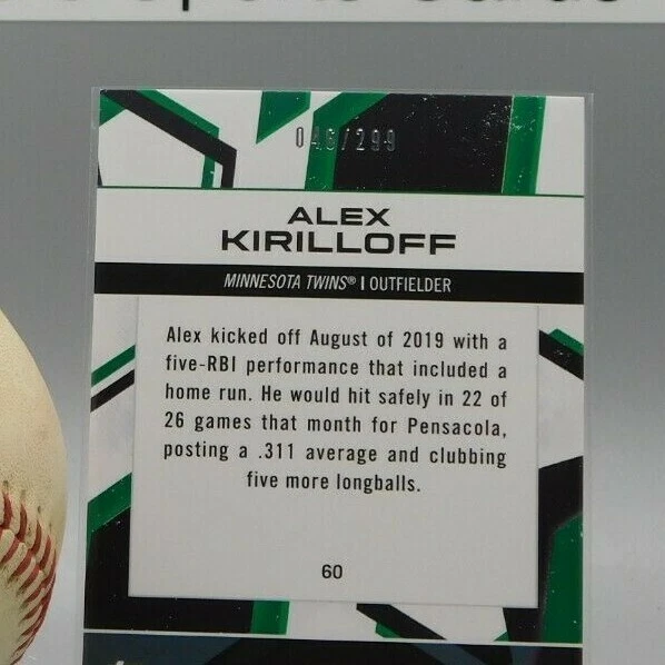 2021 Topps Fire #60 Alex Kirilloff Orange #046/299 RC  - Image 3 of 3