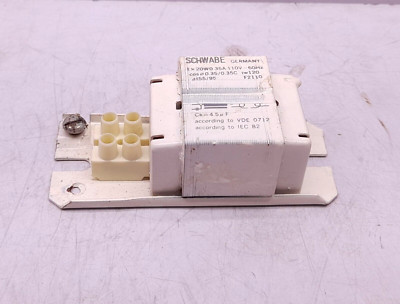 Schwabe 1x20W Ballast 0.35A 110V~60Hz Cos Φ 0.35/0.35C tw120 4t55/95