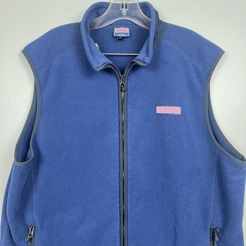 Vineyard Vines Men's Blue Martha's Vineyard Fleece Vest Size L; Preppy, Golf - Picture 2 of 16