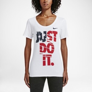 Nike WOMEN'S USA Just Do It Tee RED WHITE BLUE FLAG SIZE XS BRAND NEW | eBay