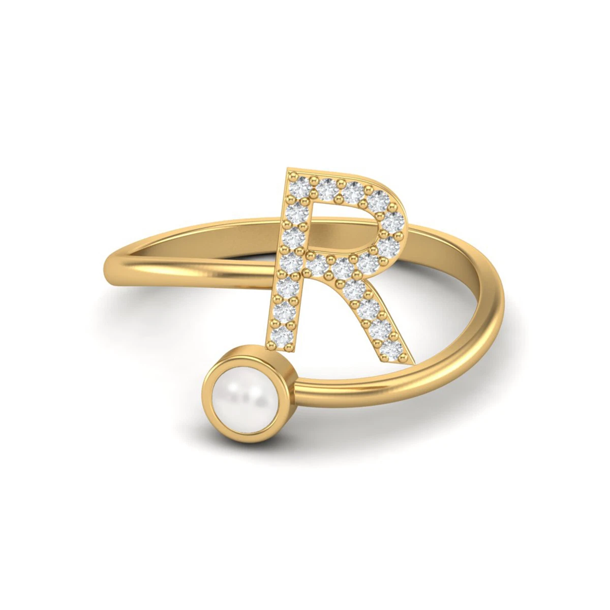 R letter silver ring deals