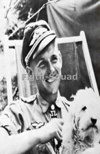 WW2 Picture Photo Eric Hartmann most successful fighter ace and his dog 8221