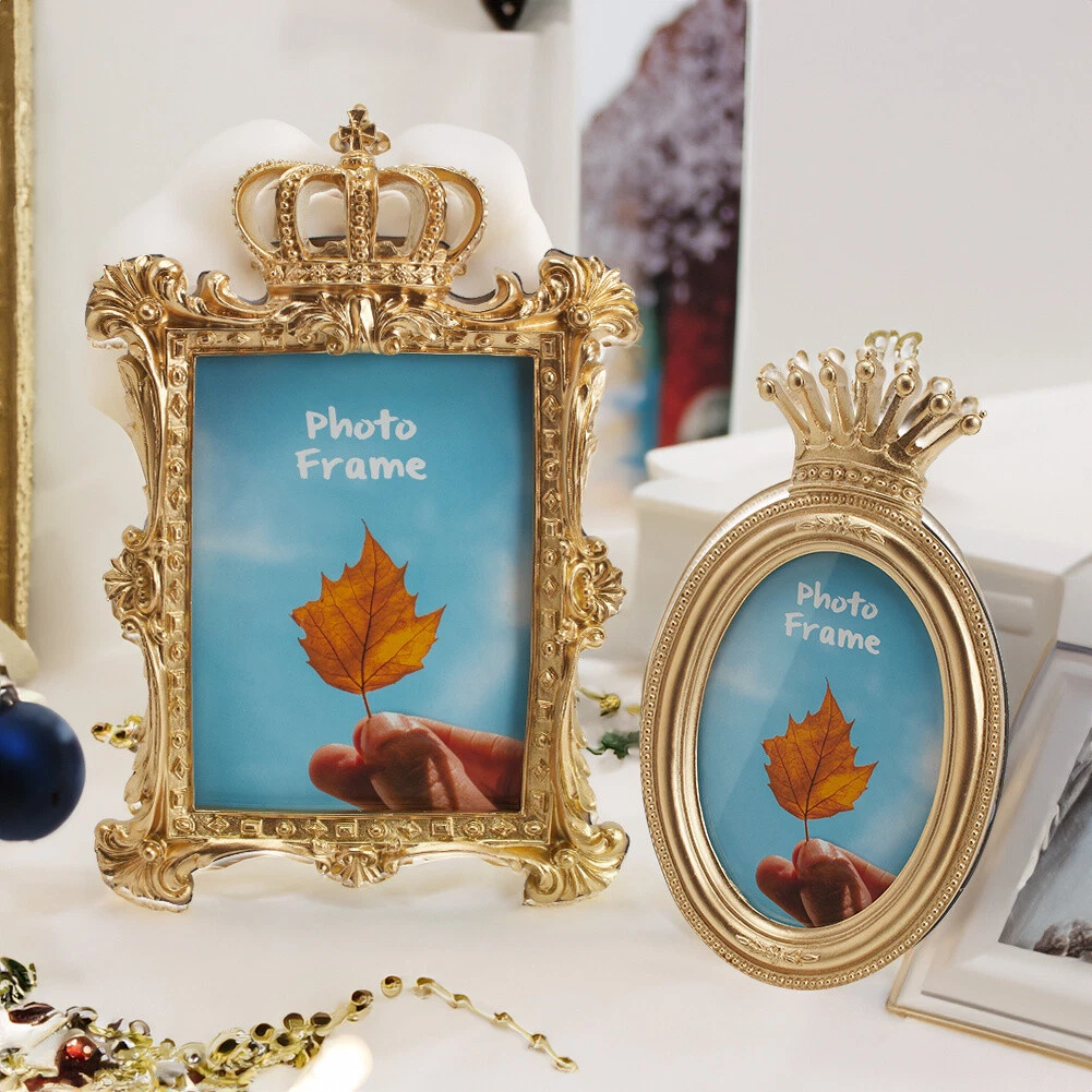 Picture Frame Vintage Rectangle Oval Arch Heart Round Wall Tabletop Photo Frame
