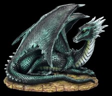 Figurka smoka - Zielony smok - dekoracja fantasy gotycka 