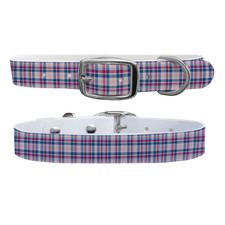 NEW SPRING PLAID PREMIUM DOG COLLAR ODOR PROOF WATERPROOF ANTIMICROBIAL