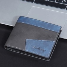 Men's Leather RFID-Blocking Bifold Wallet with Flip ID Window Card Holder Wallet