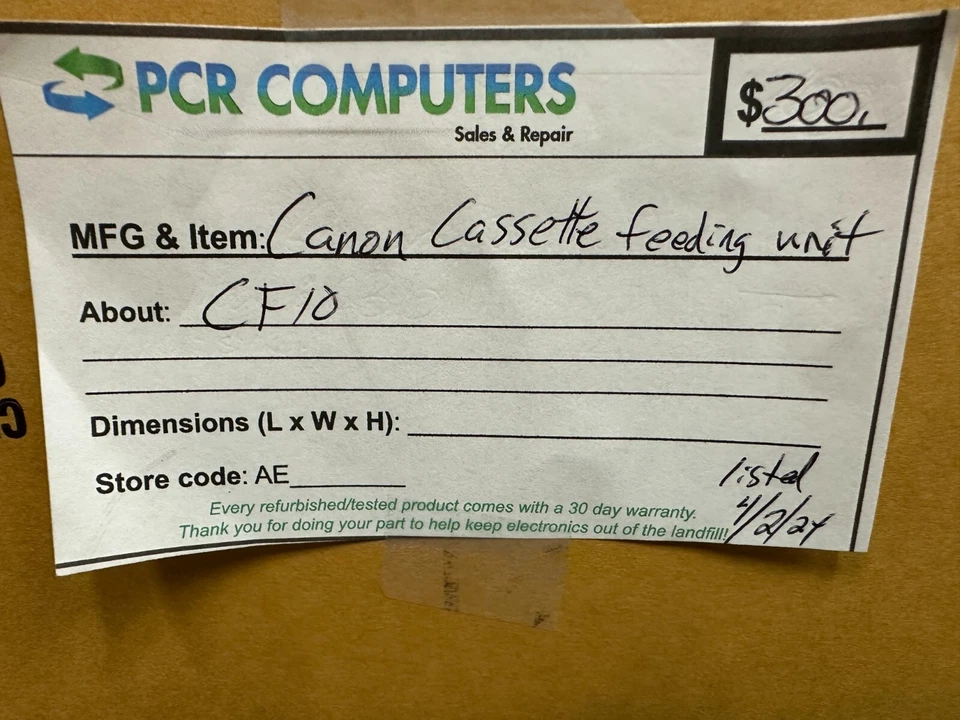 CANON CASSETTE FEEDING UNIT CF10 2722C002 (mcE55) - Image 3 of 3