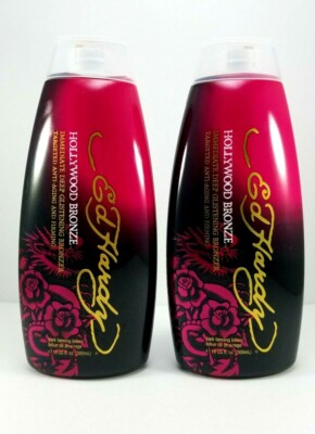 (LOT 2) Ed Hardy HOLLYWOOD BRONZE Indoor Dark Bronzer Lotion - 10 Oz (ea)