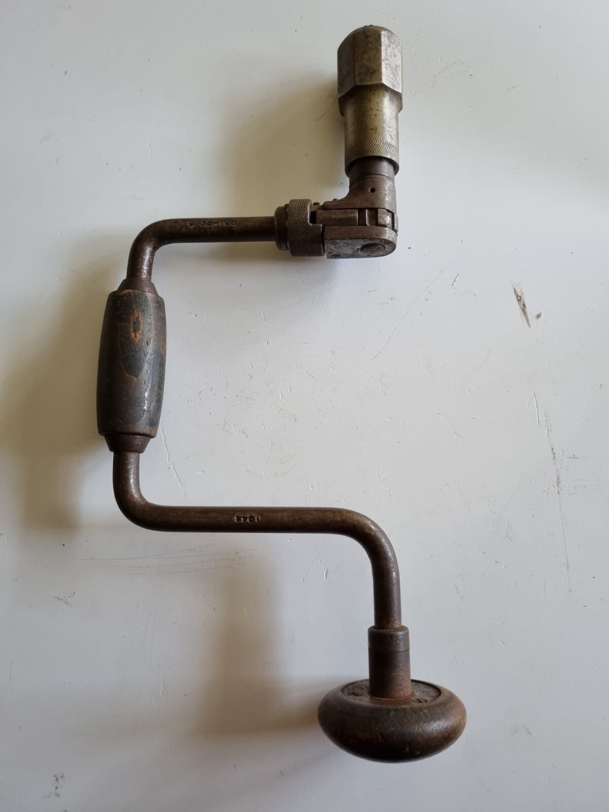 1944 Vintage Antique Hand Brace Drill Carpenter Craftwork Woodwork