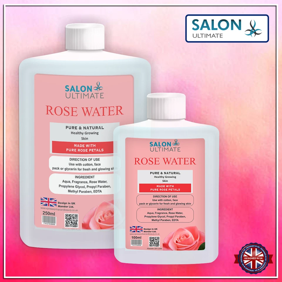 100% Pure Rose Water Toner Natural Rose Water for face, best for face & Skin UK