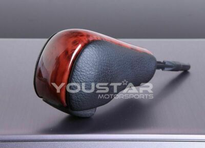 BURL WOOD EFFECT & LEATHER AT Shifter for BMW 3 5 7 E46 E60 E39 E38 E36 Z3 X3 X5