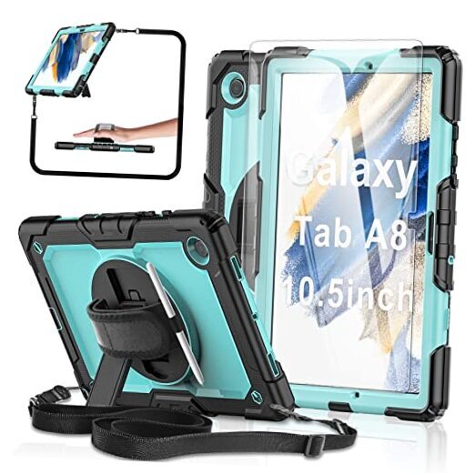 Samsung Galaxy Tab A8 10.5-inch Case 2022 Skyblue + Glass Screen Protector