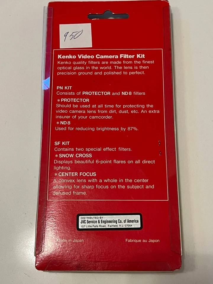 NEW Kenko Video Camera Filter Kit 52mm 52 mm KF-52PN JVC - Image 3 of 3