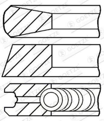 GOETZE ENGINE 08-436700-00 Kolbenringsatz Kolbenringe für FORD FOCUS III Turnier