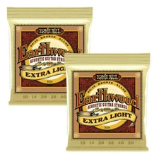 2 Sets! Ernie Ball 2006 Earthwound Light 80/20 Acoustic Guitar Strings 10-50